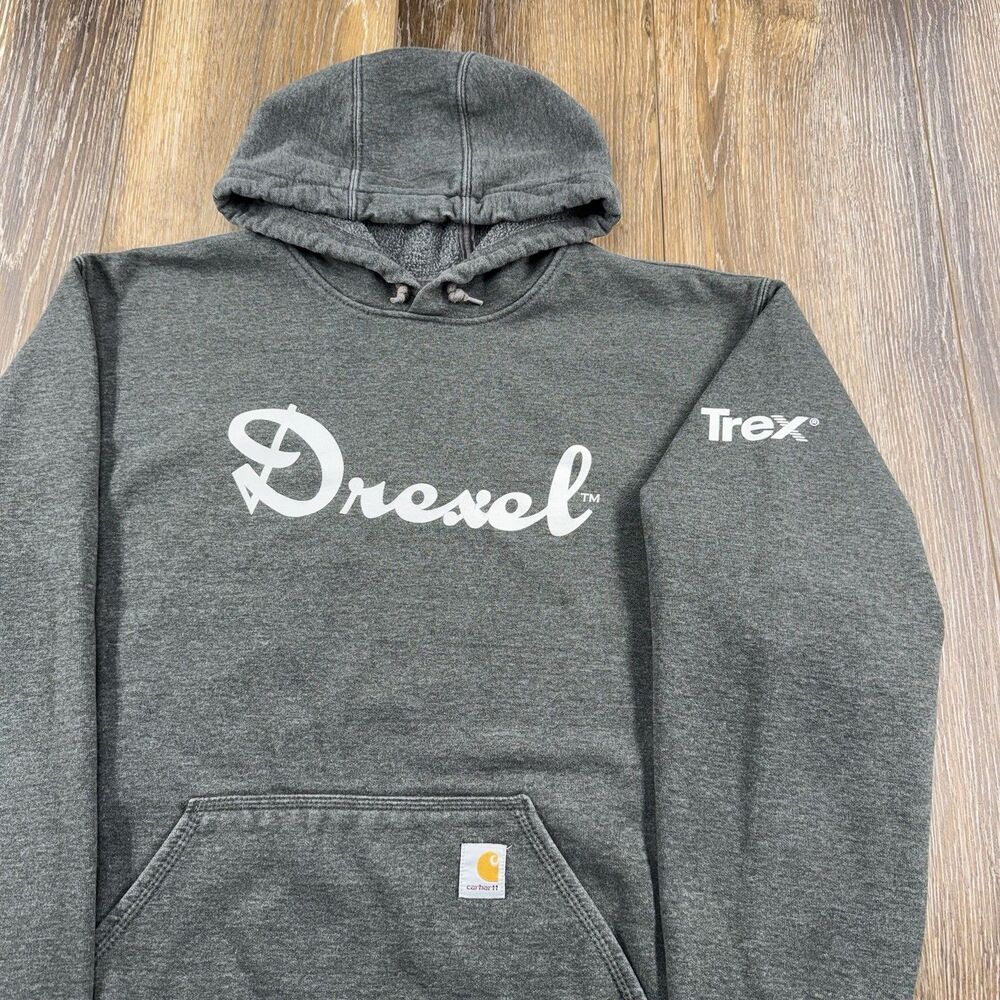 Carhartt Hoodie Mens XL Gray Sweatshirt Workwear Drexel Trex Pullover Sweater